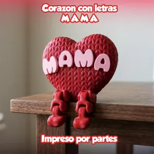 Corazón con Letras MAMA, piernas flexi