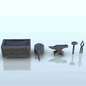 Blacksmith shop interior - miniatures warhammer terrain scen