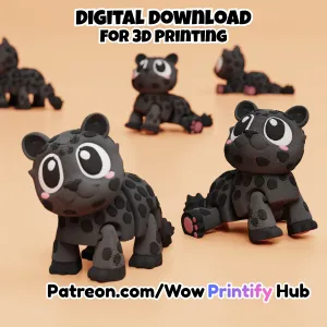 Articulated Black Panther STL & 3MF – Flexi Fidget Toy
