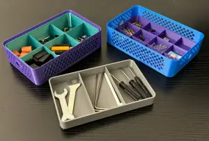 Stackable Crates with Organizer Trays