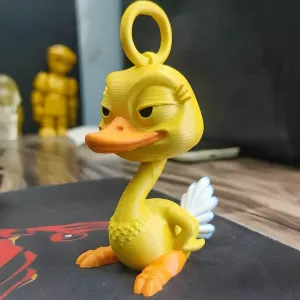 🐦 Sassy Ostrich Keychain – Cute Attitude Bird 3D Printable