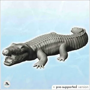 Alligator with open mouth (5) - miniatures animal RPG tablet
