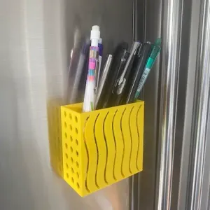 Magnetic pen holder for fridge