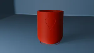 planter with heart small