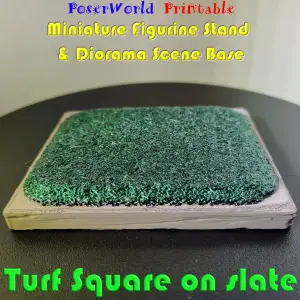 Turf Square on Slate Figure Stand and Scenic Diorama Base