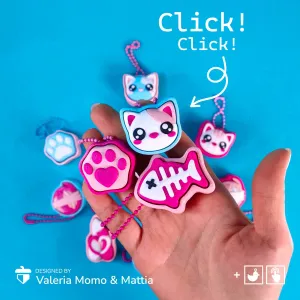Cute Clicker Cat Pack! Clicky & Keychain Fidget