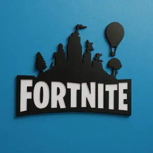 Fortnite Wall Stencil | 3D Printable Logo Decor for Gamers