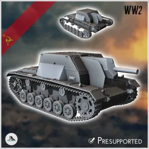 SG-122 122 mm M-30 mounted howitzer SPG - WW2 miniatures arm
