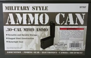 39mm Silver Round Harbor Freight 30Cal Ammo Can Storage