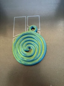 Spiral Swirl Keychain-Modern Abstract Swirl Design