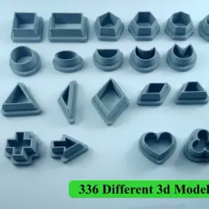 24 Geometric Shape Cutters for Clay & Cookies 336 Files