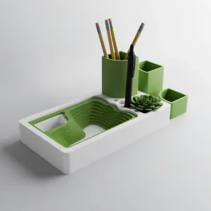 Stepped desk top stand/tray - Exploded, Combined and primary