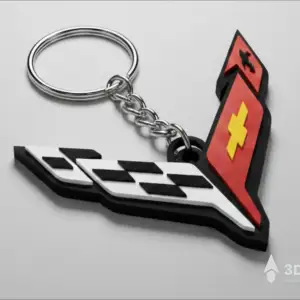 Corvette c8 logo keychain