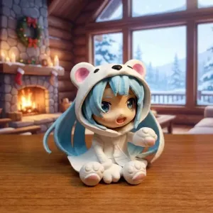 Anime Polar Bear Onesie Kigurumi Fanart Figure