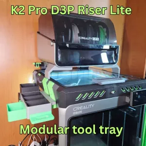Modular tool tray for K2 PRO D3P riser LITE