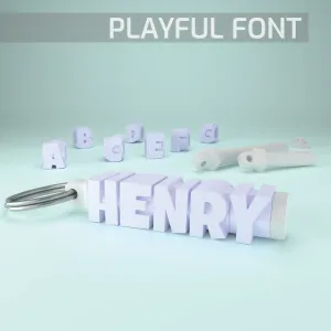 Fidget name keychain spinner - Playful font