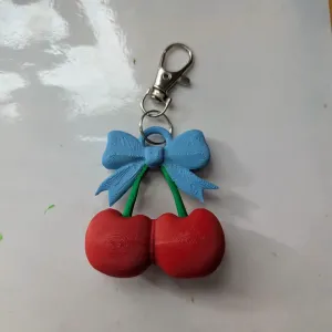 Key chain bow cherries