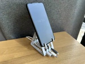 Phone holder with wire holders