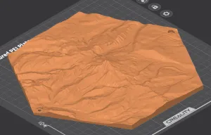Mt Jefferson, Oregon, Topo Hex Tile