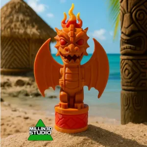 Multi-Color Tiki Dragon Totem statue