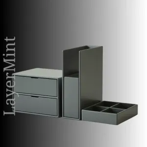 Large Modular Desk Organizer with Drawers and Compartments