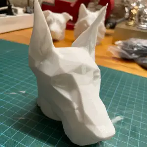 Dbermann Low-Poly Art trailer hitch cover