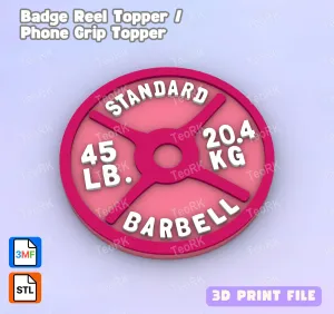 Badge Reel Topper Flat Back Pesas Barbell