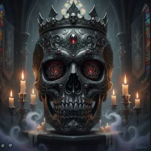 Crimson Rose Skull Crown