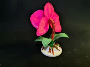 Elegant Orchid Bloom 3D Statue- Decorative Flower Model