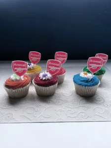 Arsenal FC emblem cupcake topper