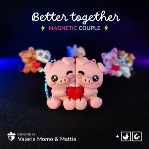 Better Together Pigs – Magnetic Duo (San Valentine Keychain)