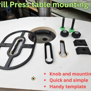 Drill press fence and table mounting kit