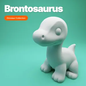 Cute Brontosaurus – Pastel Minimalist Dinosaur