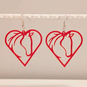 Heart Horse Earrings