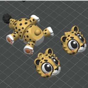 Articulated Cheetah STL & 3MF – Flexi Print in place animal