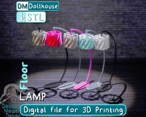 Miniature modern Floor Lamp - dollhouse 1:12 scale furniture