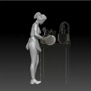 wash dish house girl 1