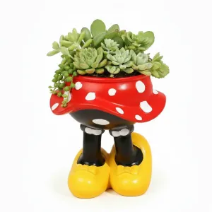Vaso com pernas e saia (inspirado na Minnie Mouse)