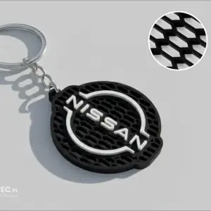 Nissan logo honeycomb keychain