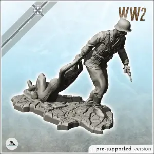 German soldier with woman on the ground (13) - WW2 Terrain