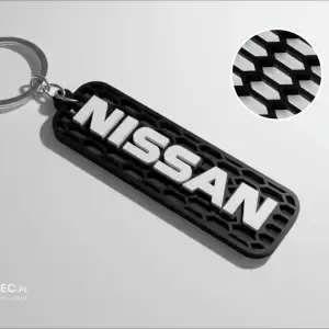 Nissan logo honeycomb keychain