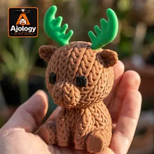 Knitted Cute Moose – STL & 3MF Files for 3D Printing
