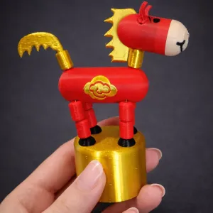 Fire Horse Press Puppet – Chinese Zodiac 2026 Edition