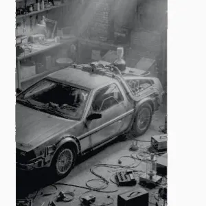 HueForge Delorian Fan Art B&W