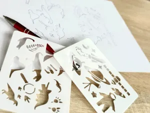 Montessori Template for Kids Stencils dino