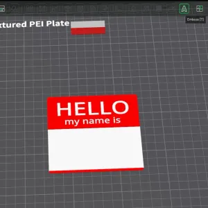 Red Name Badge