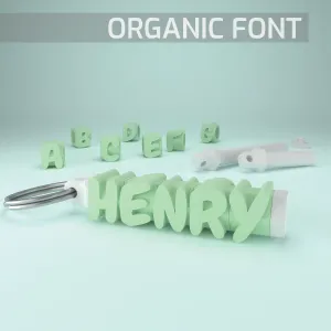 Fidget name keychain spinner - Organic font
