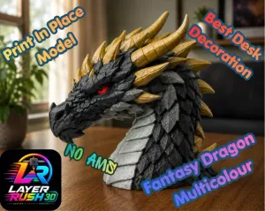 3D Printed Dragon Head For Showcase And Headphone Holder !!!