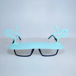 Sunshade for eyeglasses with cocktail motif