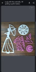 lady with umbrella napkin holder